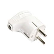 Вилка 16А с з/к угловая, белая